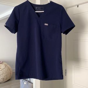 Figs Navy Catarina Scrub Top